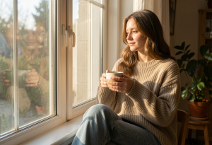 Person getting morning sunlight to boost energy