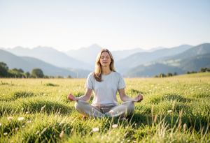 Mental wellness and emotional balance meditation outdoors