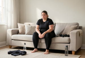 Person feeling frustrated while trying to start daily healthy habits