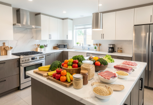 Fresh whole foods supporting clean eating and overall health