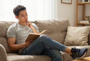 Person tracking symptoms and planning healthy habits to manage wheat intolerance