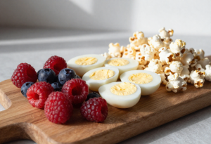 Healthy snack foods illustrating how snacks can be calorie dense