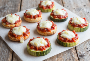 Mini zucchini pizza bites low calorie finger food