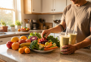 Person choosing healthy foods for liver health