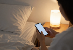 Person setting digital boundaries before bed as a micro-habit for better sleep and overall health