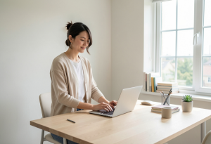 clean and organized workspace showing how a decluttered environment can support mental health and reduce stress