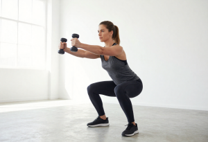 Person performing low-impact strength training, supporting fat loss and muscle development.