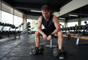Man sitting on the edge of his bed looking fatigued, illustrating hidden signs of low testosterone.