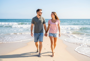 Person walking outside after a meal to boost metabolism naturally