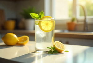 Drinking water to stay hydrated and reduce sugar cravings