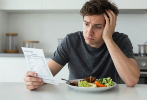 what do calories mean - Person learning about common myths about calories while checking a nutrition label