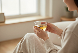 what alcohol does to the liver - person enjoying a healthy drink at home, supporting liver recovery after stopping alcohol